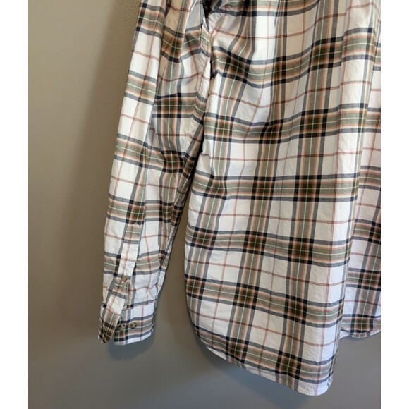 Eddie Bauer Size Large Tall Plaid Shirt Mens Green White Button Down Top LS LT - Picture 4 of 5